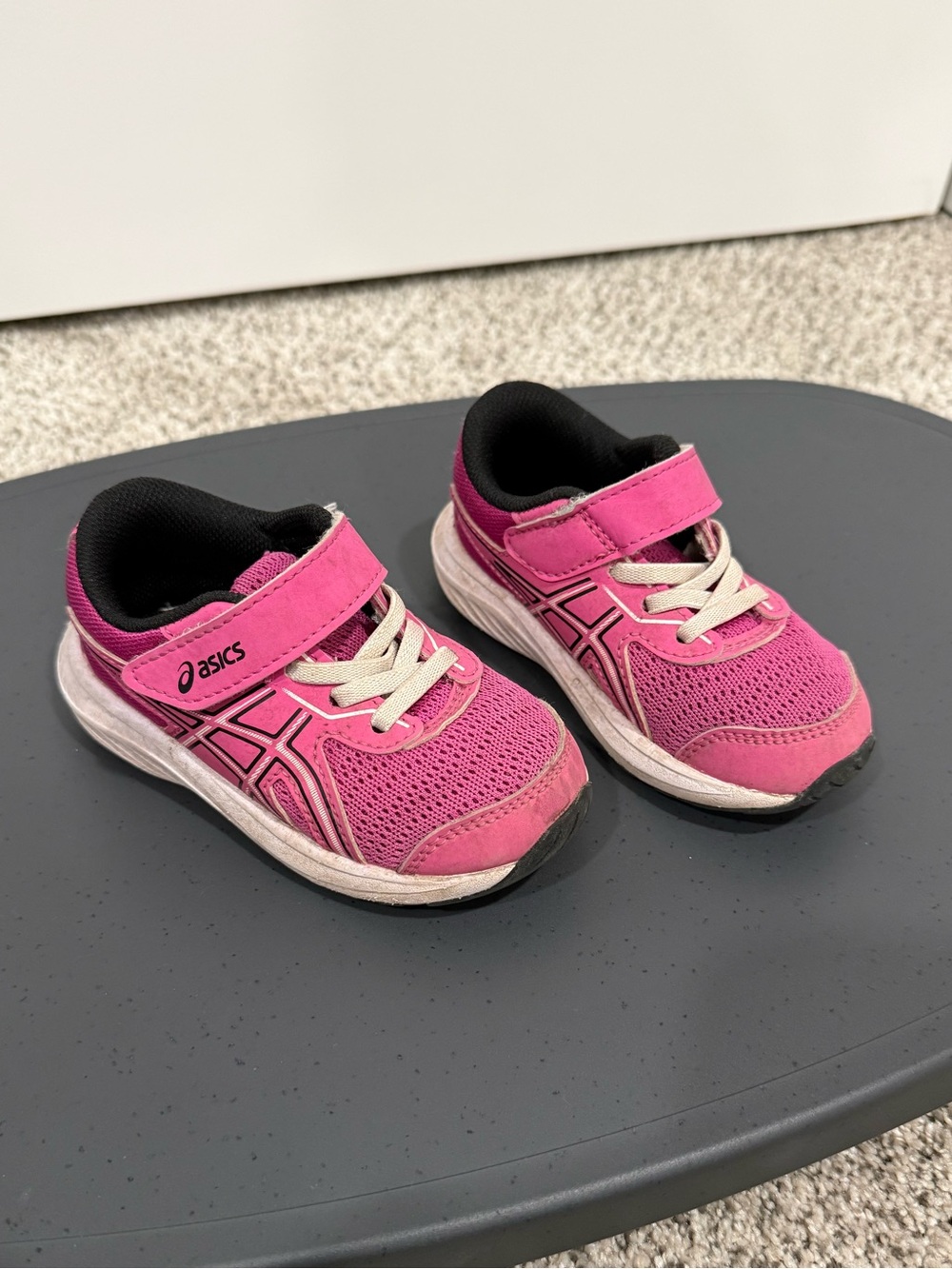 ASICS Kids Pink and Black Athletic Sneakers